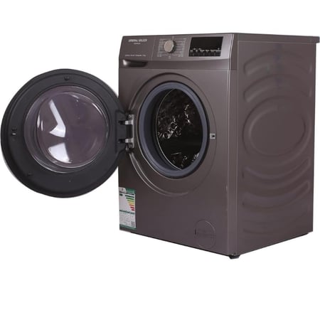 غسالة أمامية General Golden 12 كجم – تنشيف 80% – شاشة LED – فضي – موديل General Golden GG12KFL8PN