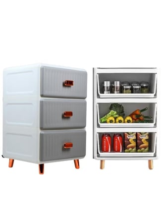 وحدة ادراج بلاستيك عرض45سم ثلاثة أدراج