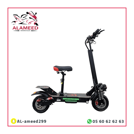 سكوتر الوحش الكهربائي بمحركين 1200W مع كفرات 10 إنش وكرسي مريح