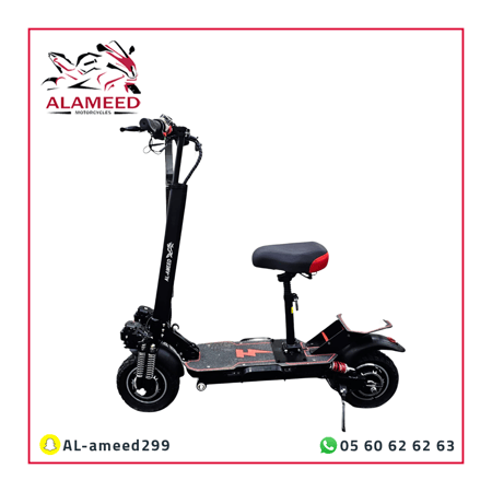 سكوتر الوحش الكهربائي بمحركين 1200W مع كفرات 10 إنش وكرسي مريح