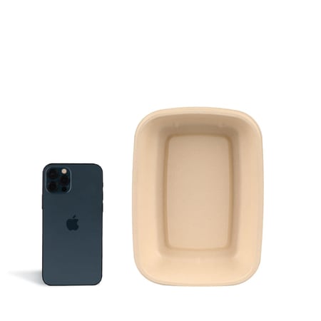 علبة طعام صحي مستطيلة للوجبات من قصب السكر بغطاء شفاف 1000 مل - أقسام متعددة ( 50 حبة )