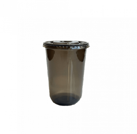 اكواب بلاستيك فاخرة vip حرف يو بغطاء مسطح لون أسود  - خيارات متعددة