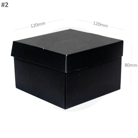 بوكس ورقي لون اسود بغطاء متصل ينفتح من الأطراف - خيارات متعددة