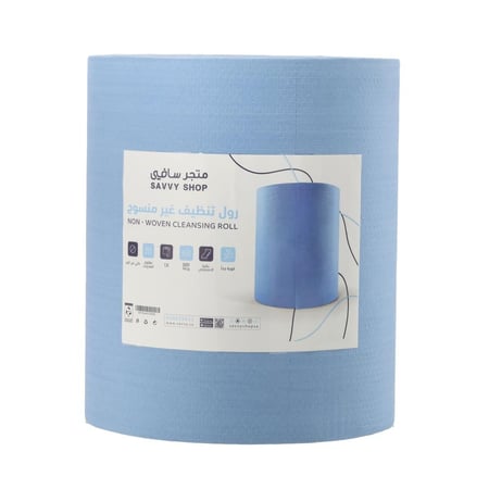 رول فوط تنظيف مايكرو فايبر جامبو سماكة مضاعفة لون أزرق من سافي 475 قطعة - خيارات متعددة