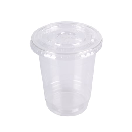 اكواب بلاستيك للعصير بغطاء مسطح مقاسات متعددة من جاسكو (50 حبة)