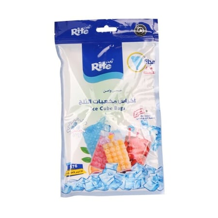 أكياس مكعبات الثلج بأشكال (24 كيس × 20مكعب) مع قمع مجانا