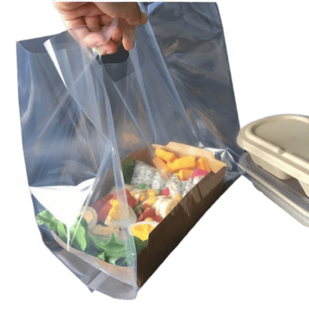 كيس بلاستيك شفاف بحامل فتحة مقاسات متعددة ( 100 كيس )