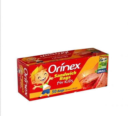أكياس ساندوتش مع قفل من اورينكس مقاسات متنوعة ( 50 حبة )