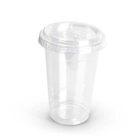 اكواب بلاستيك للعصير بغطاء مسطح مقاسات متعددة من جاسكو (50 حبة)