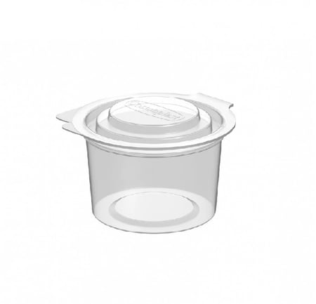 علب بلاستيك شفافة دائرية للصوص بغطاء متصل مقاسات متعددة ( 50 عبوة )