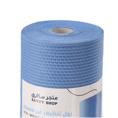 رول فوط تنظيف مايكرو فايبر سماكة مضاعفة لون أزرق  من سافي 100 قطعة