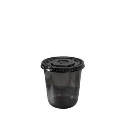 اكواب بلاستيك فاخرة vip حرف يو بغطاء مسطح لون أسود  - خيارات متعددة