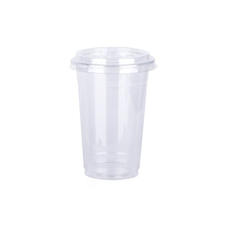 اكواب بلاستيك للعصير بغطاء مسطح مقاسات متعددة من جاسكو (50 حبة)