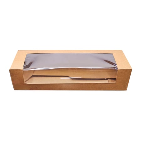 علب كب كيك كرافت مع نافذه طويلة 10 انش (10 حبة)