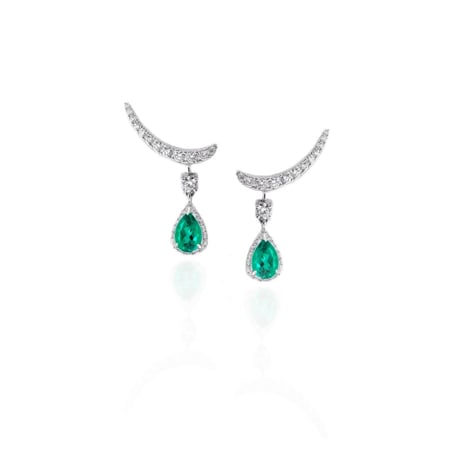 حلق الماس وزمرد