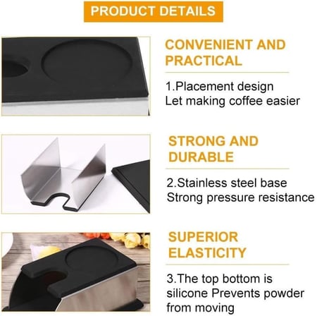 حامل مكبس القهوة من الستانلس ستيل، حامل ماكينة تحضير مسحوق القهوة من السيليكون