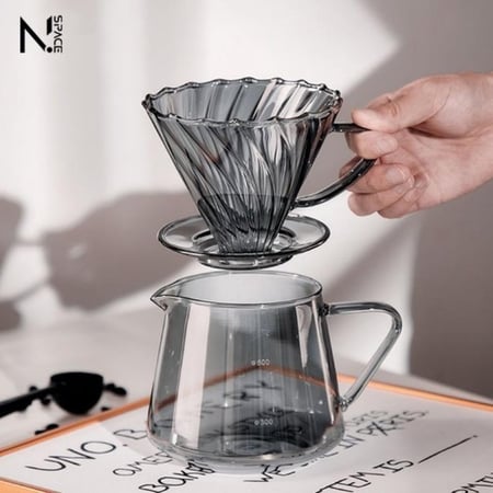 طقم التقطير V60 قمع مع وعاء سيرفر لتحضير القهوة