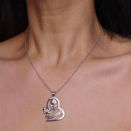 سلسال جميل بشكل ورده مع فراشه مرصع بالزركون