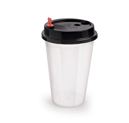 كوب بلاستيك بغطاء