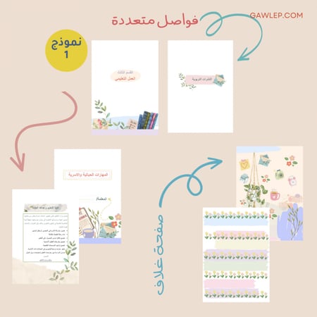 قالب ملف إنجاز  مهارات أسرية- ملف بوربوينت قابل للتعديل