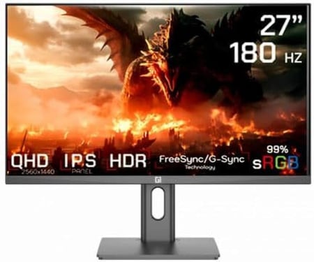 GameOne G1F27Q 27" 2K QHD Gaming Monitor 180 HZ- شاشة قيمنق جيم ون 27 بوصة بدقة 2K وتردد 180 هرتز
