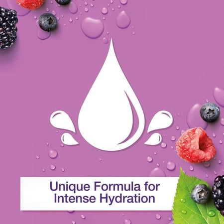 توضيح ميزة الترطيب لجونسون غسول الجسم فيتا ريتش بالتوت