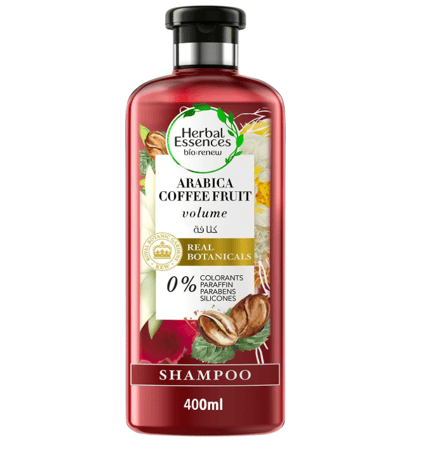 شامبو بخلاصة القهوة العربية من هيربل ايسنسز 400 مل على خلفية بيضاء