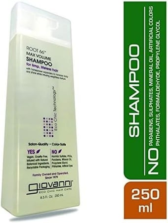 حجم عبوة شامبو روت 66 ماكس فوليوم لتكثيف الشعر من جيوفاني - 250مل