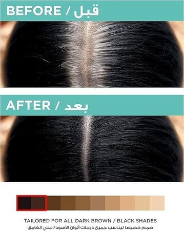 بخاخ الشعر لوريال باريس ماجيك ريتوتش - أسود قبل وبعد الاستخدام