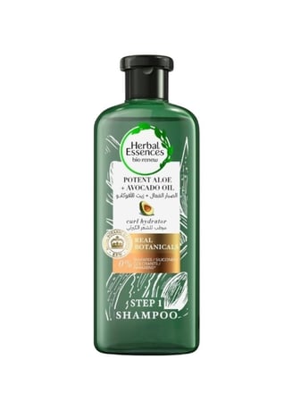 شامبو الصبار و زيت الافوكادو من هيربل اسنسز - 400مل على خلفية بيضاء