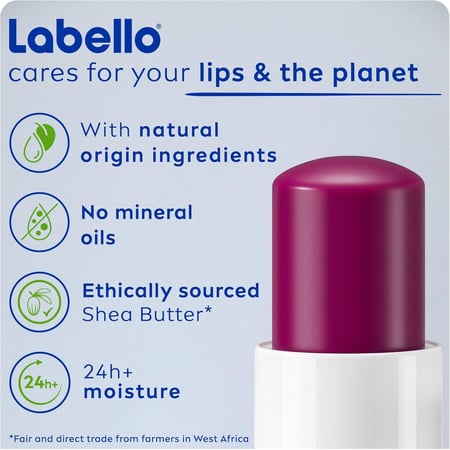 مميزات مرطب شفاه لابيلو برائحة التوت الأسود - 4.8 جم