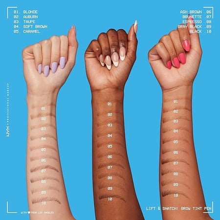 ان واي قلم تلوين الحواجب على اليد بدرجات مختلفة