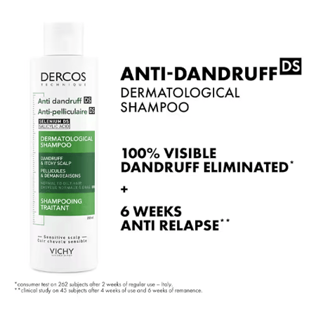 فيشي ديركوس شامبو ضد القشرة للشعر العادي إلى الدهني مع ذكر مميزاته