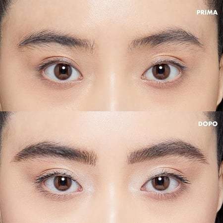 قبل وبعد استخدام ان واي اكس قلم تلوين الحواجب