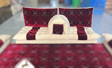 جلسة دبل مقلمة افغاني عنابي دم الغزال للجلسات العربية الشعبية التراثية