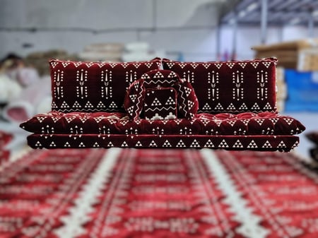 جلسة دبل نجدي عنابي طبقة اسفنج + طبقة قطن