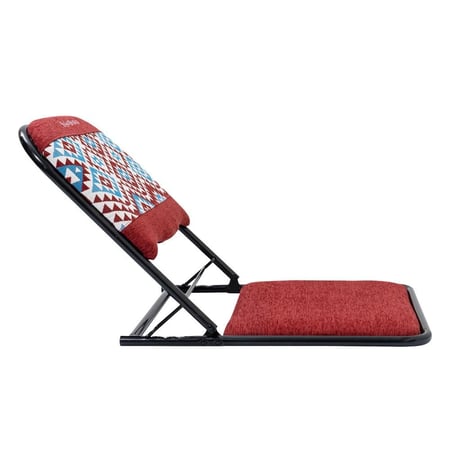 كرسي رحلات أرضي قابل للطي 3 مستويات أحمر يتحمل حتى 100 كجم