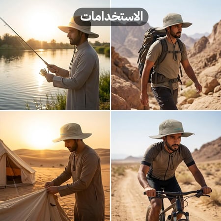 قبعة رأس للصيد والهايكنج تهوية وراحة أثناء الاستخدام ضمان سنتان