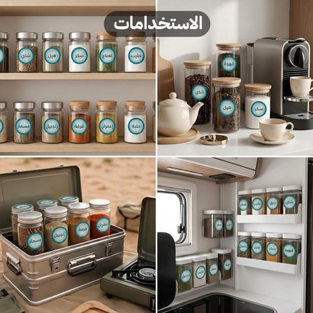 استيكر لاصق تعريف علب المطبخ 3 قطع يدوم طويلًا مع الاستخدام اليومي