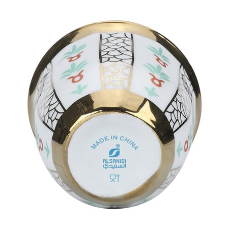 طقم فناجيل قهوة خزف 6 قطع - تدوم طويلاً مع الاستخدام اليومي، تمنح طاولة القهوة مظهراً تراثياً فاخراً، سهلة الاستخدام والتنظيف،ضمان سنتان