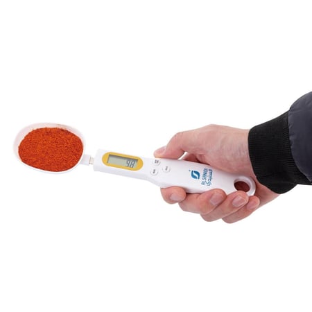 ملعقة قياس الكترونية 23* 5.8* 2 سم- قياس دقيق جداً للمكونات، سهل الحمل والاستخدام، يوفر مراقبة دقيقة للكميات الغذائية،ضمان سنتان