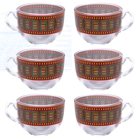 طقم اكواب نجدي 4 قطع زجاج 140 مل - متين للاستخدام اليومي، تصميم تراثي أنيق، سهل التنظيف والتخزين،ضمان سنتان