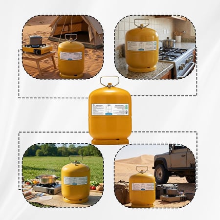 دبة غاز هندي قابلة للتعبة 5 كيلو- متينة وتتحمل الاستخدام،مزودة بصمام امان عالي الجودة، مناسبة للاستخدامات المنزلية والخارجية،ضمان 5 سنوات