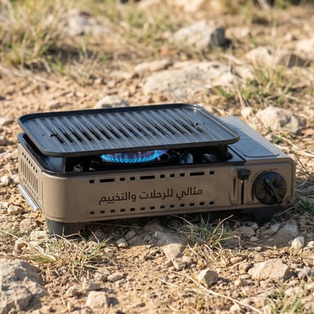 شواية وموقد غاز متنقل 2.2 كيلو واط، خفيف وسهل الحمل،ضمان سنتان