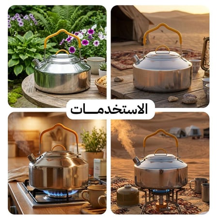 ابريق شاي ستانلس ستيل عالي الجودة مطلي سيراميك 1 لتر،ضمان سنتان