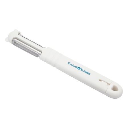 قشارة خضروات وفواكة بلاستيك 2.6*21.3 سم- سهلة الاستخدام والتنظيف، آمنة، مثالية للتخزين والنقل،ضمان سنتان