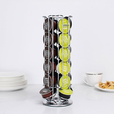 حامل كبسولات قهوة معدن 13* 11.5* 33 سم- يحافظ على ترتيب الكبسولات، يتحمل الاستخدام الطويل، لا يشغل مساحة كبيرة،ضمان سنتان