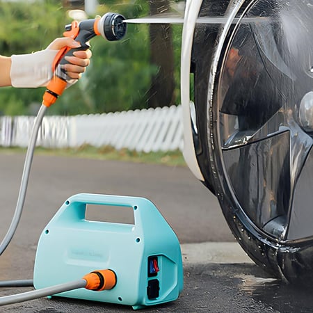 مضخة ماء كهربائية 53* 42* 53.5سم- سهلة النقل، تشغيل مباشر من السيارة، تتحمل الاستخدام المكثف،ضمان سنتان