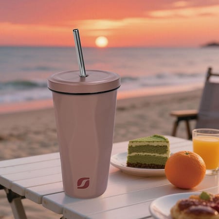 كوب قهوه ستانلس ستيل عالي الجودة حافظ للحراره والبروده 500 مل- يحافظ على حرارة أو برودة المشروب لفترة طويلة، سهل الحمل والتنظيف، عملي للاستخدام اليومي والتنقل،ضمان سنتان