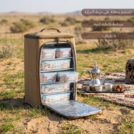 شنطة حوافظ اطعمة مكتملة 3حافظة 1.65 لتر + 4 حافظة 1.15 لتر- تحفظ الحرارة، توفر تنظيم عالي، تسع كمية كبيرة من الطعام،ضمان سنتان